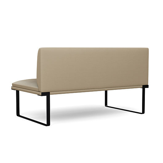 Back view of the SitOnIt Cameo 2 seater loveseat Armless in pebble vinyl with black Frame. Kansas City Office Design