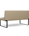Back view of the SitOnIt Cameo 2 seater loveseat Armless in pebble vinyl with black Frame. Kansas City Office Design