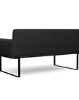 Back view of the SitOnIt Cameo 2 seater loveseat in black vinyl with black Frame. Kansas City Office Design