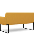 Back view of the SitOnIt Cameo 2 seater loveseat in gold fabric with black Frame. Kansas City Office Design