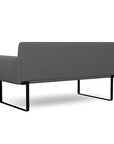 Back view of the SitOnIt Cameo 2 seater loveseat in gray fabric with black Frame. Kansas City Office Design
