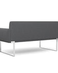 Back view of the SitOnIt Cameo 2 seater loveseat in gray fabric with chrome Frame. Kansas City Office Design
