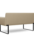 Back view of the SitOnIt Cameo 2 seater loveseat in pebble vinyl with black Frame. Kansas City Office Design