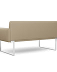 Back view of the SitOnIt Cameo 2 seater loveseat in pebble vinyl with chrome Frame. Kansas City Office Design