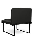 Back view of the SitOnIt Cameo Club Chair armless in black vinyl with black Frame. Kansas City Office Design