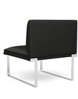 Back view of the SitOnIt Cameo Club Chair armless in black vinyl with chrome Frame. Kansas City Office Design
