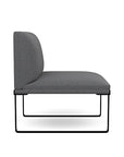 Side view of the SitOnIt Cameo Club Chair armless in gray fabric with black Frame. Kansas City Office Design