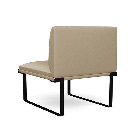 Back view of the SitOnIt Cameo Club Chair armless in pebble vinyl with black Frame. Kansas City Office Design