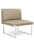 Front view of the SitOnIt Cameo Club Chair armless in pebble vinyl with chrome Frame. Kansas City Office Design