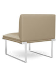 Back view of the SitOnIt Cameo Club Chair armless in pebble vinyl with chrome Frame. Kansas City Office Design