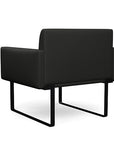 Back view of the SitOnIt Cameo Club Chair in black vinyl with black Frame. Kansas City Office Design
