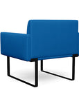 Back view of the SitOnIt Cameo Club Chair in blue fabric with black Frame. Kansas City Office Design