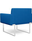 Back view of the SitOnIt Cameo Club Chair in blue fabric with chrome Frame. Kansas City Office Design