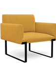 Front view of the SitOnIt Cameo Club Chair in gold fabric with black Frame. Kansas City Office Design