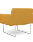 Back view of the SitOnIt Cameo Club Chair in gold fabric with chrome Frame. Kansas City Office Design