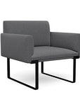 Front view of the SitOnIt Cameo Club Chair in gray fabric with black Frame. Kansas City Office Design
