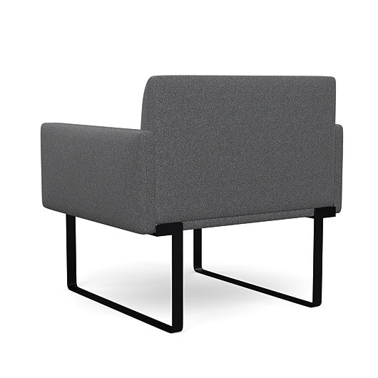 Back view of the SitOnIt Cameo Club Chair in gray fabric with black Frame. Kansas City Office Design