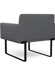 Back view of the SitOnIt Cameo Club Chair in gray fabric with black Frame. Kansas City Office Design