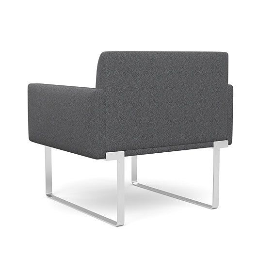 Back view of the SitOnIt Cameo Club Chair in gray fabric with chrome Frame. Kansas City Office Design