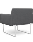 Back view of the SitOnIt Cameo Club Chair in gray fabric with chrome Frame. Kansas City Office Design