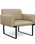 Front view of the SitOnIt Cameo Club Chair in pebble vinyl with black Frame. Kansas City Office Design