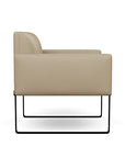 Side view of the SitOnIt Cameo Club Chair in pebble vinyl with black Frame. Kansas City Office Design