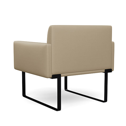 Back view of the SitOnIt Cameo Club Chair in pebble vinyl with black Frame. Kansas City Office Design