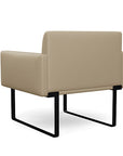 Back view of the SitOnIt Cameo Club Chair in pebble vinyl with black Frame. Kansas City Office Design