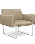 Front view of the SitOnIt Cameo Club Chair in pebble vinyl with chrome Frame. Kansas City Office Design