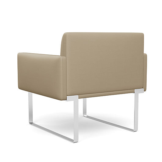 Back view of the SitOnIt Cameo Club Chair in pebble vinyl with chrome Frame. Kansas City Office Design