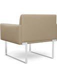 Back view of the SitOnIt Cameo Club Chair in pebble vinyl with chrome Frame. Kansas City Office Design