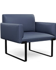Front view of the SitOnIt Cameo Club Chair in sapphire vinyl with black Frame. Kansas City Office Design