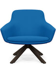 Front view of the Gobi Mid-Back Modern Lounge Chair with Skyline Wood Stained Legs in Blue Fabric. Kansas City Office Furniture