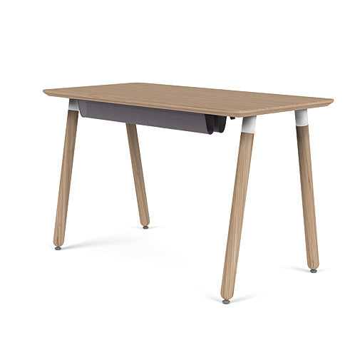 Back view of the SitOnIt Reya Office Desk with Angled Legs. The legs are bamboo with a bamboo top. Kansas City Office Furniture