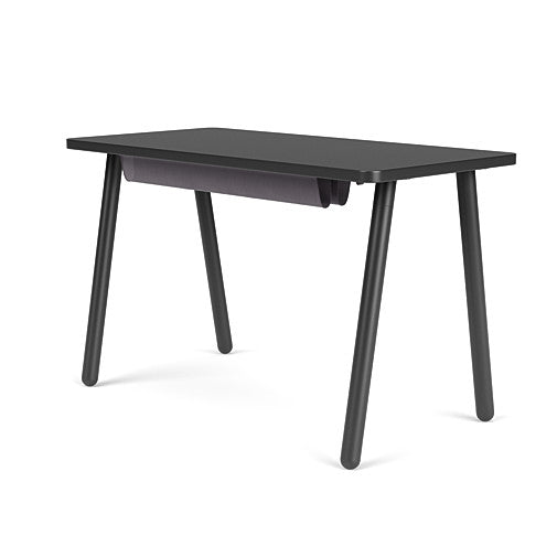 Back view of the SitOnIt Reya Office Desk with Angled Metal Legs. The legs are black with a black top. Kansas City Office Furniture