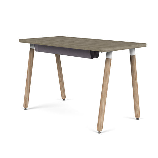 Back view of the SitOnIt Reya Office Desk with Angled Legs. The legs are bamboo with a sandalwood top. Kansas City Office Furniture