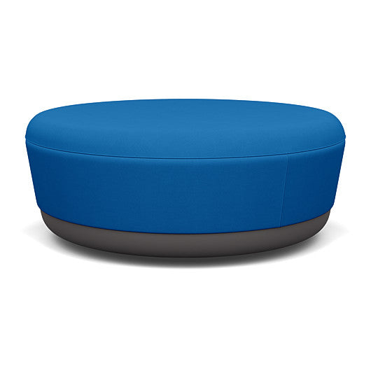 SitonIt Pasea Large Round Ottoman with Electric Blue Fabric. Kansas City Office Design.
