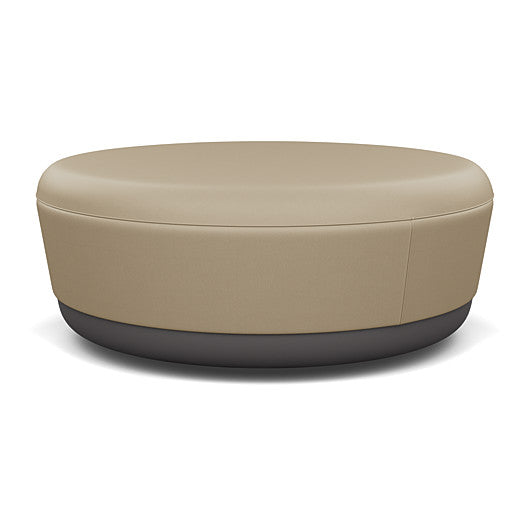 SitonIt Pasea Large Round Ottoman with Pebble Vinyl Fabric. Kansas City Office Design.