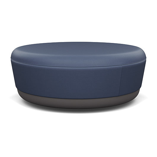 SitonIt Pasea Large Round Ottoman with Sapphire Vinyl Fabric. Kansas City Office Design.