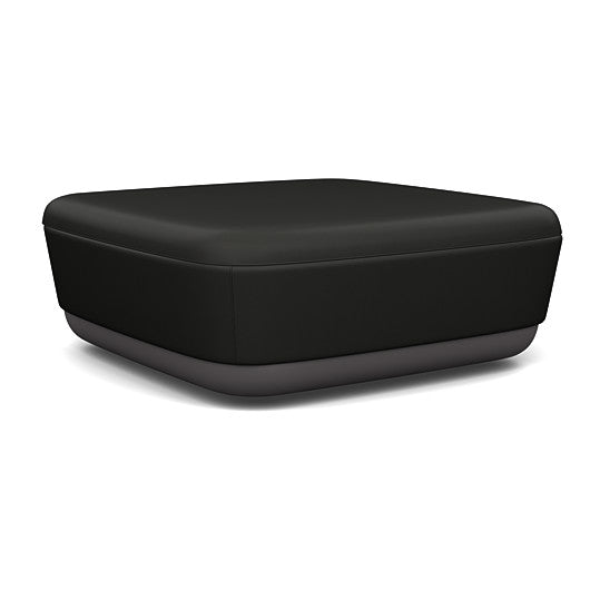 SitonIt Pasea Large Square Ottoman with Black Vinyl Fabric. Kansas City Office Design.