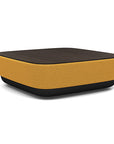 SitonIt Pasea Large Square Ottoman with Gold Dusk Fabric and Skyline Walnut Laminate Top. Kansas City Office Design.