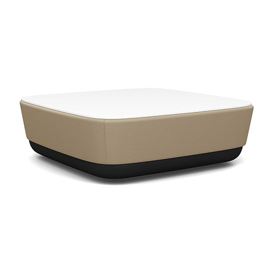SitonIt Pasea Large Square Ottoman with Pebble Vinyl Fabric and Frosty White Laminate Top. Kansas City Office Design.