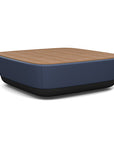 SitonIt Pasea Large Square Ottoman with Sapphire Vinyl Fabric and Uptown Walnut Laminate Top. Kansas City Office Design.