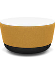SitonIt Pasea Mini Round Ottoman with Gold Fabric and White Laminate Top. Kansas City Office Design.