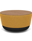 SitonIt Pasea Mini Round Ottoman with Gold Fabric and Uptown Walnut Laminate Top. Kansas City Office Design.