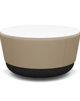 SitonIt Pasea Mini Round Ottoman with Pebble Vinyl Fabric and White Laminate Top. Kansas City Office Design.