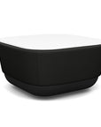 SitonIt Pasea Mini Square Ottoman with Black Vinyl Fabric and White Laminate Top. Kansas City Office Design.