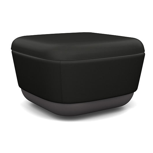 SitonIt Pasea Mini Square Ottoman with Black Vinyl Fabric. Kansas City Office Design.