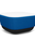 SitonIt Pasea Mini Square Ottoman with Electric Blue Fabric and White Laminate Top. Kansas City Office Design.