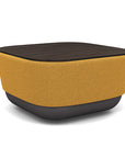 SitonIt Pasea Mini Square Ottoman with Gold Fabric and Skyline Walnut Laminate Top. Kansas City Office Design.